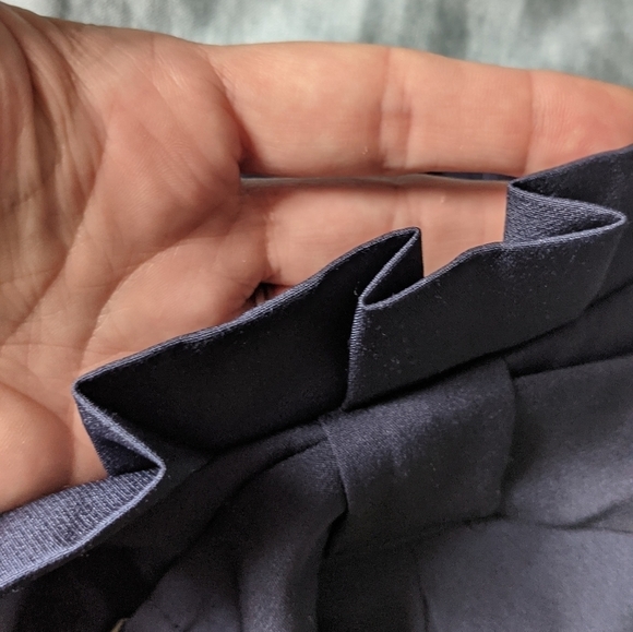 ENGLISH Factory High Rise Navy Blue Paper Bag Waist Pants M Ruffle - Picture 7 of 10